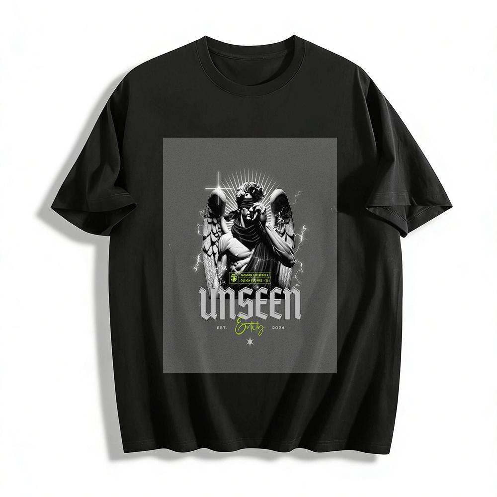 

2024 New Dark Angel UNSEEN Graphic Street Style Trendy T-Shirt Pure cotton T-shirt 6XL