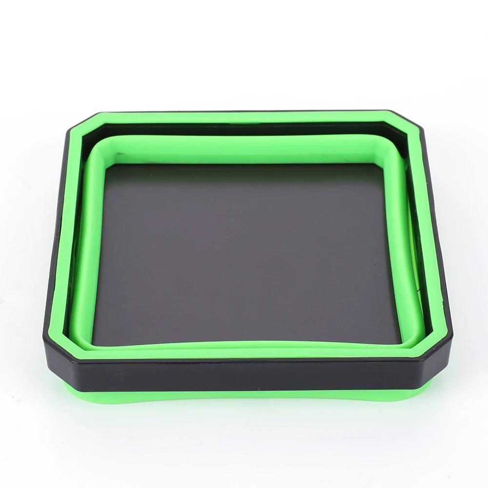 

Складной магнитный лоток для винтов, силиконовая чаша для винтов, ящик для хранения инструментов, органайзер для инструментов плотника, магнитный лоток зелёный