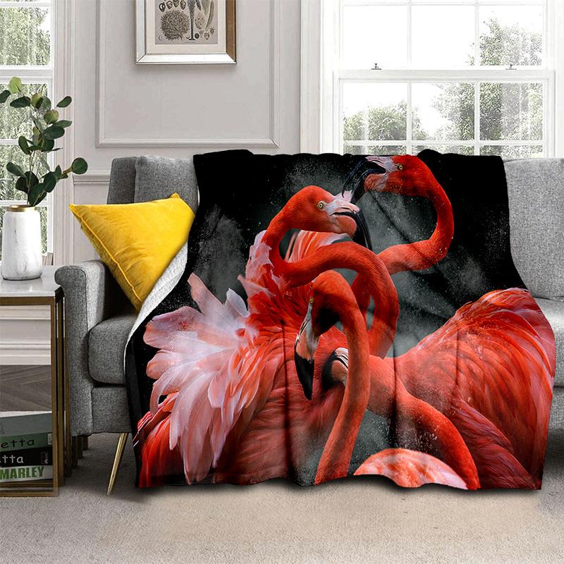 HD Pink Flamingo Bird Rainforest Cartoon Blanket,Soft Throw Blanket for Home Bedroom Bed Sofa Picnic Travel Cover Blanket Kids