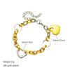 Stainless Steel Bicolor Thick Chain Bracelet for Women Couple Love Heart Geometric Jewelry Gift