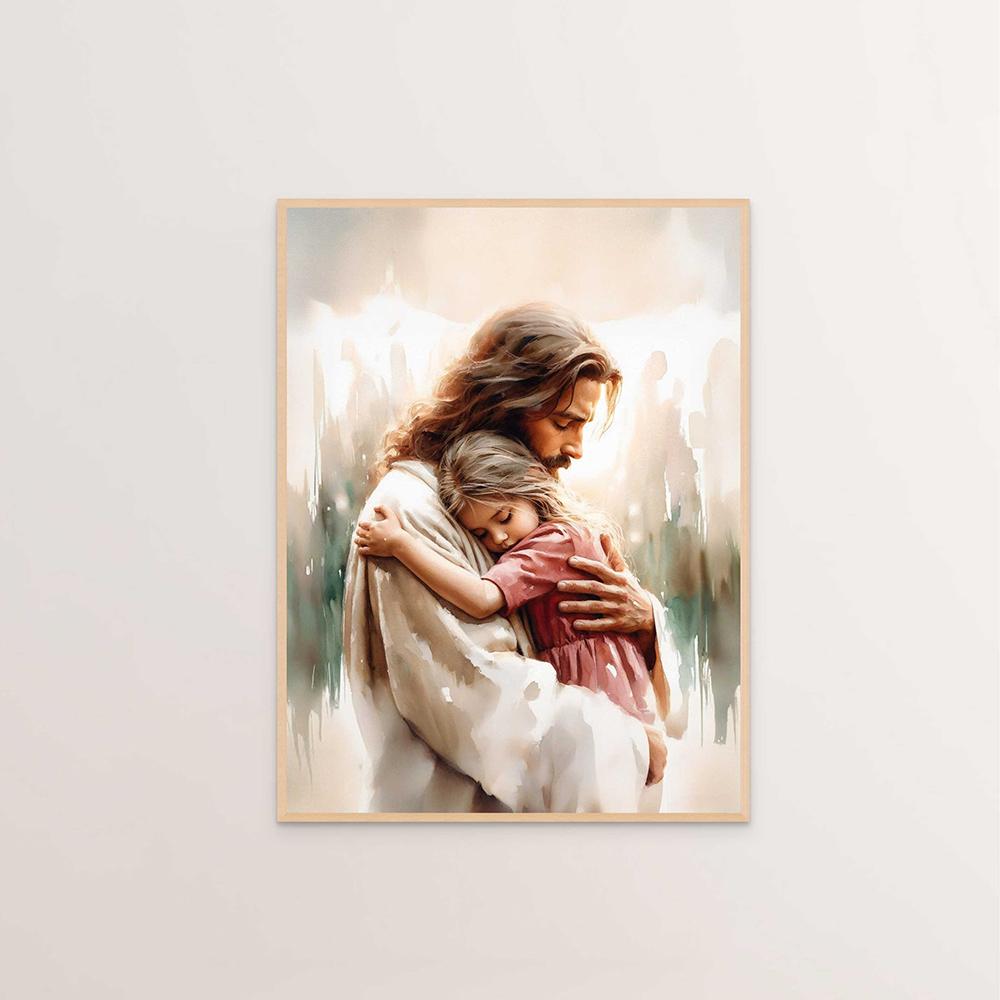 Jesus Christus Leinwand Postres Christliches Jesus Porträt Wandkunst Druck Poster Ich werde mit Christus gehen LDS Bibelvers Geschenk Poster