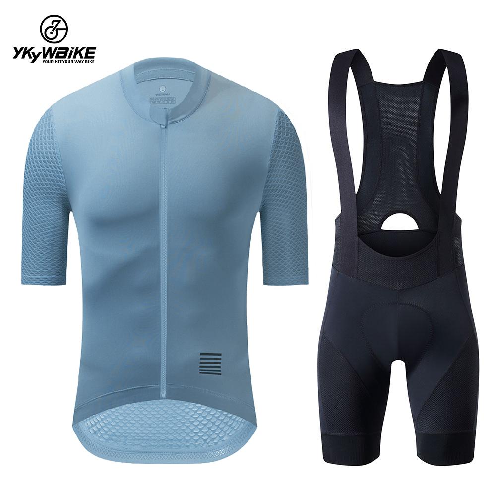YKYWBIKE Cycling Jersey Set Classic MTB Cycling Bib Shorts Kit Reflective Custom Bike Clothes Bicycle Clothing Maillot