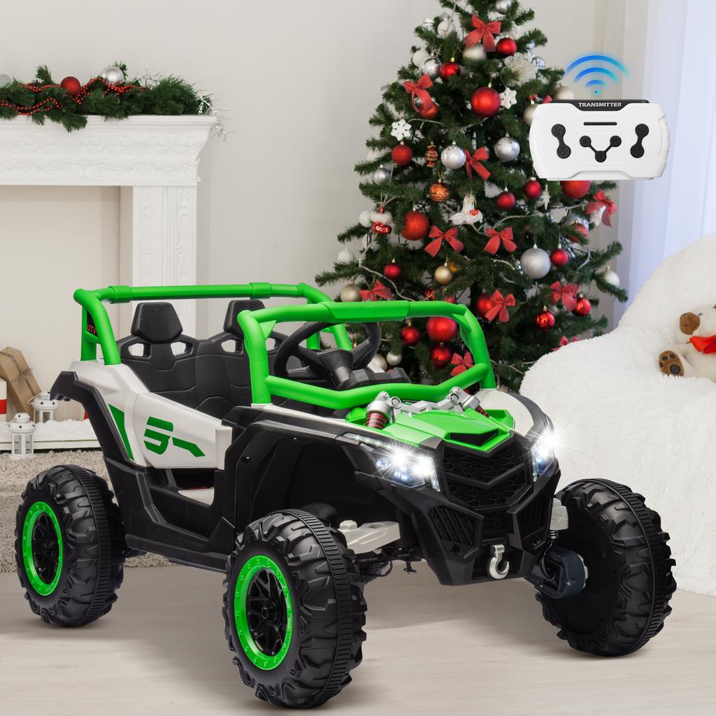 24V Ride On Car for Kids w/Remote Control, JOYRACER Battery Powered Off-Road UTV, 4x150W Motors,4 Shock Absorbers, 4.5 Mph Max S