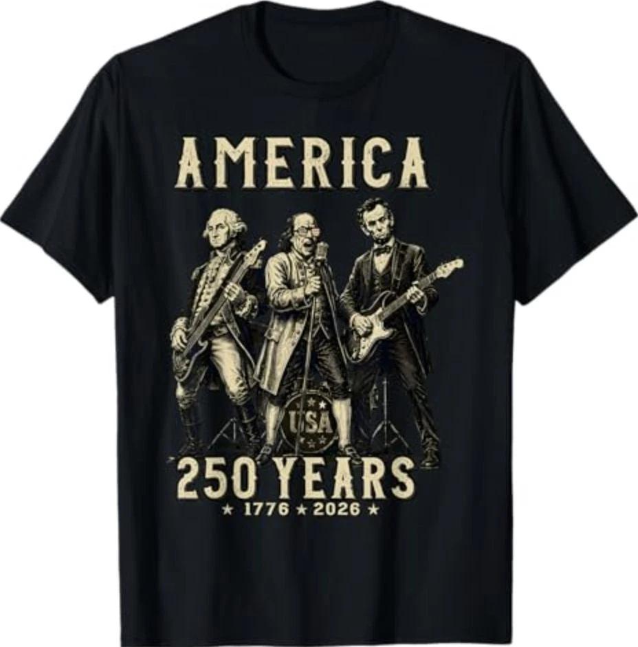 Franklin s Founding Fathers Band - 250 Years USA T-Shirt 4XL