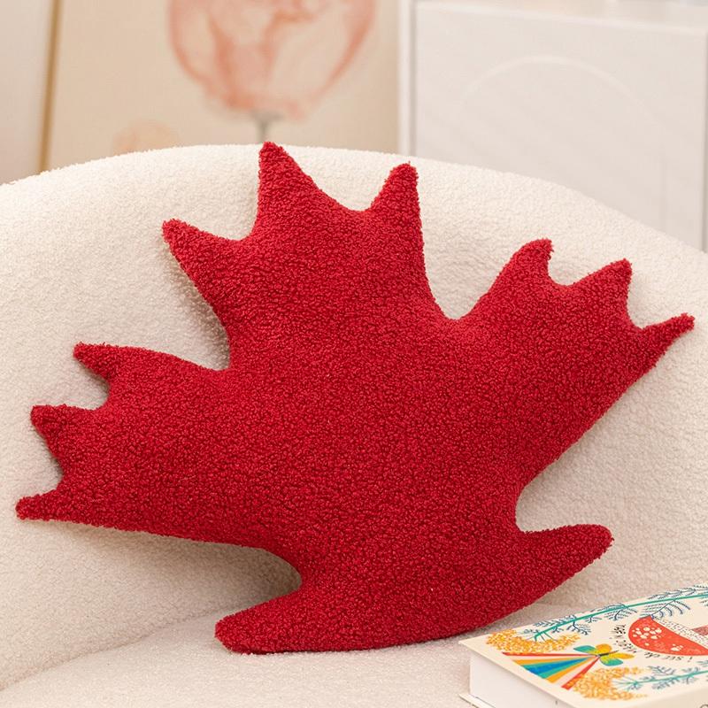 Maple Leaf Pillow Artificial Plants Leaves Soft Stuffed Plush Hugging Pillow Home Sofa Cushion Harvest Festival Warm Birthday