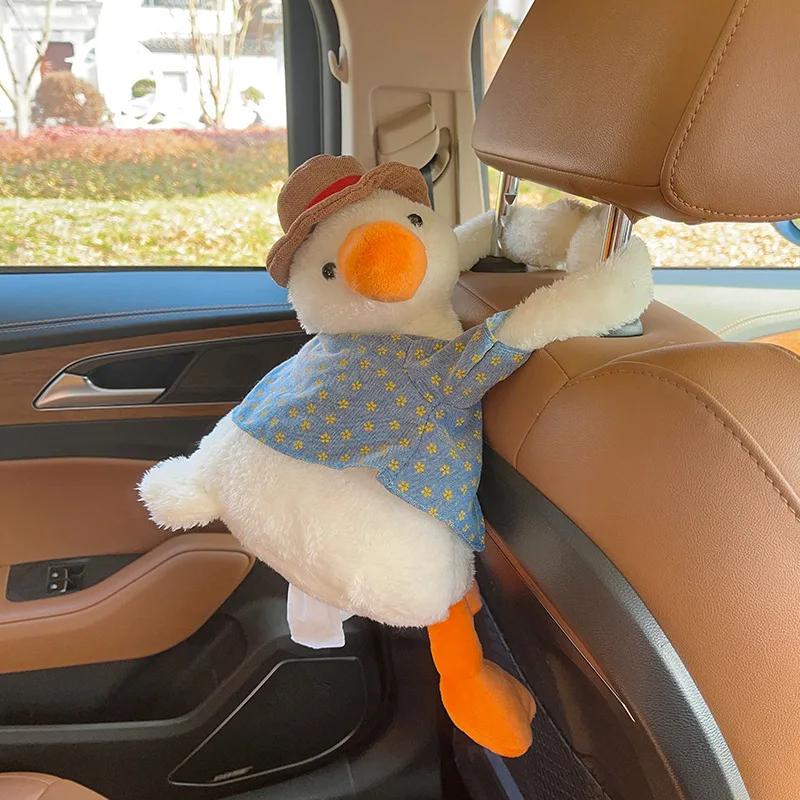 Soft Plush Tissue Box Cute Pet Hanging Car Paper Tower Box Creative Plush Doll Tissue Box In-car Armrest Doll Decoration