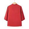 Plus-Size Chinese Style Seven-Sleeve Cardigan Shirt for Middle-Aged and Elderly Women
