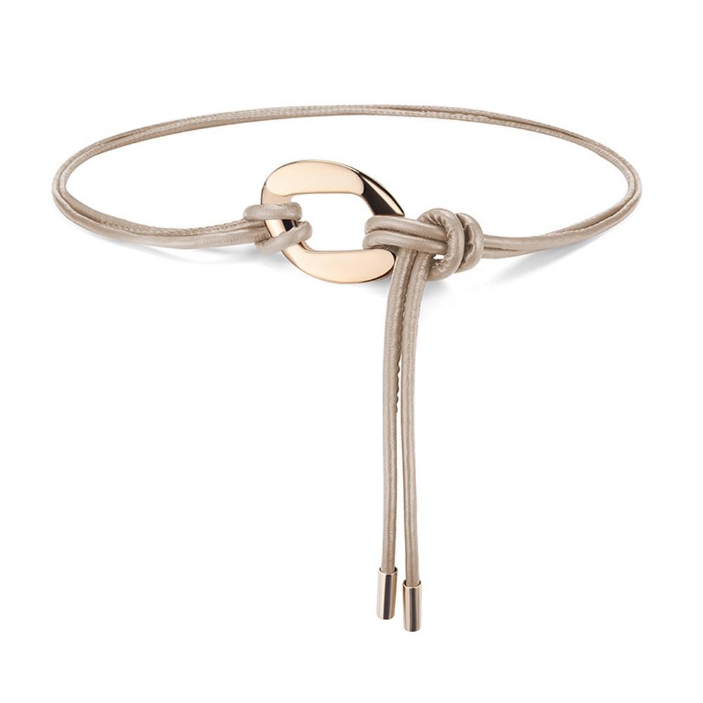 

Metal Buckle Knotted Belt PU Leather Decorative Straps Girdle For Skirts Dress Top Clothes
