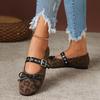 Fashion Women Flats Belt Buckle Comfortable Loafers Ladies Classic Silk Bowtie Low Heel Shoes for Women Lightweight Mary Jane Shoes