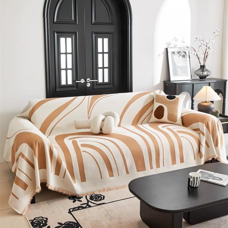 Abstract Chenille Thickened Sofa Cover Modern Full Cover Sofa Towel for Four Seasons Double Face Usable Dustproof Home Textile