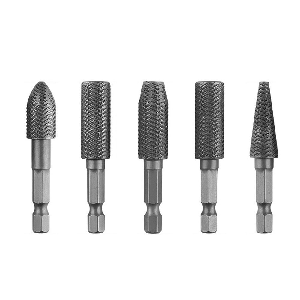 5 Stück Komplette Modelle Doppelt geschliffen Rotationsraspel Feilen Set 6mm Schaft Super Harter Stahl Feile Für Holzbearbeitung Metallschleifen
