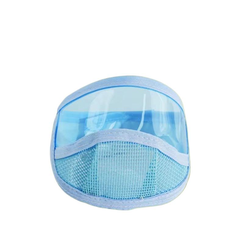 1×Transparent Cat Grooming Hood Anti Bite Face Shield Breathable Clear Vision Pet Helmet Cleaning Head Cover Adjustable Goggles