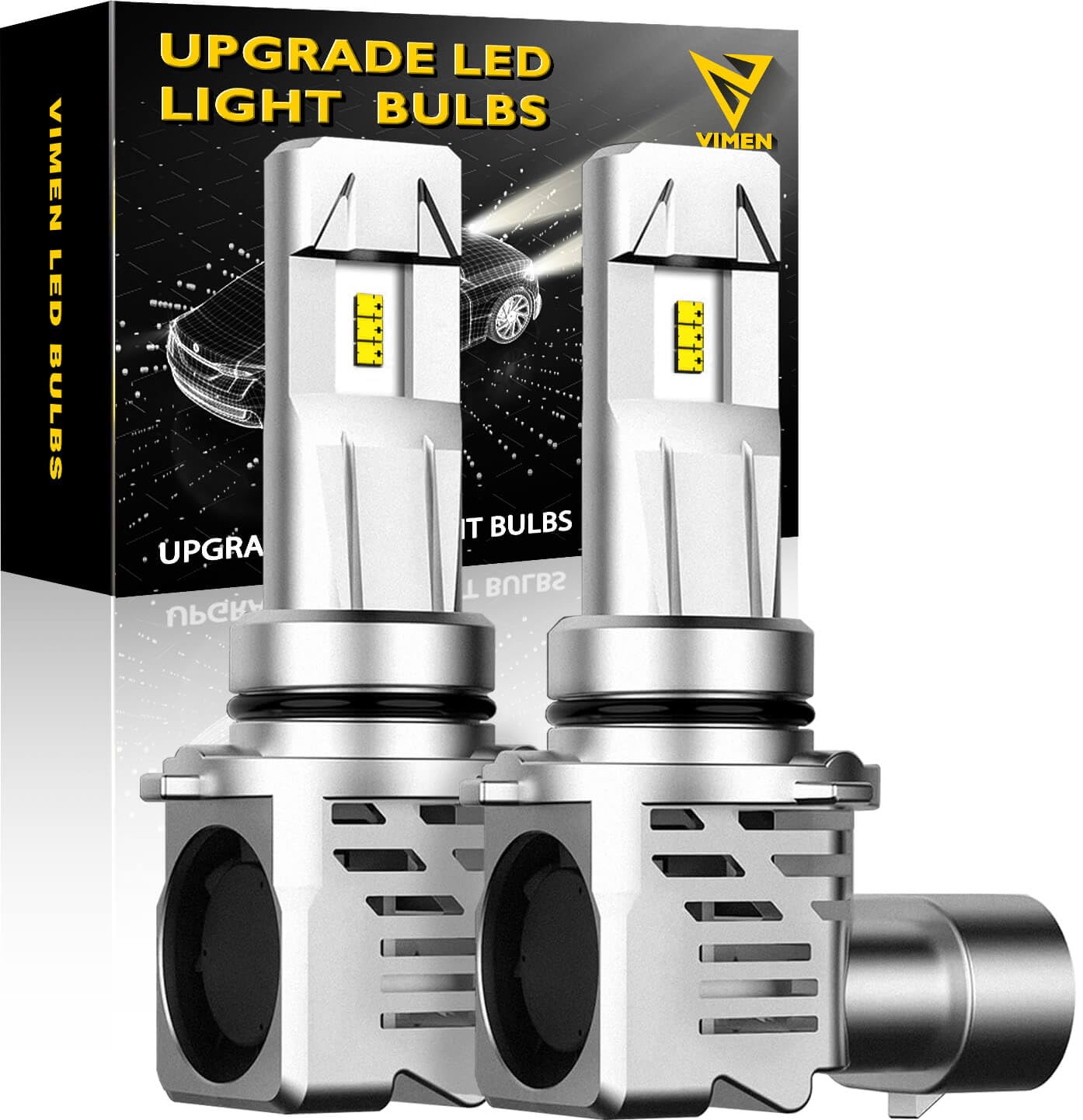 VIMEN HB4 LED Headlight for Cars, Integrated 9006 LED Bulb, 6500K, White, High Brightness, HB4/9006 fan белый