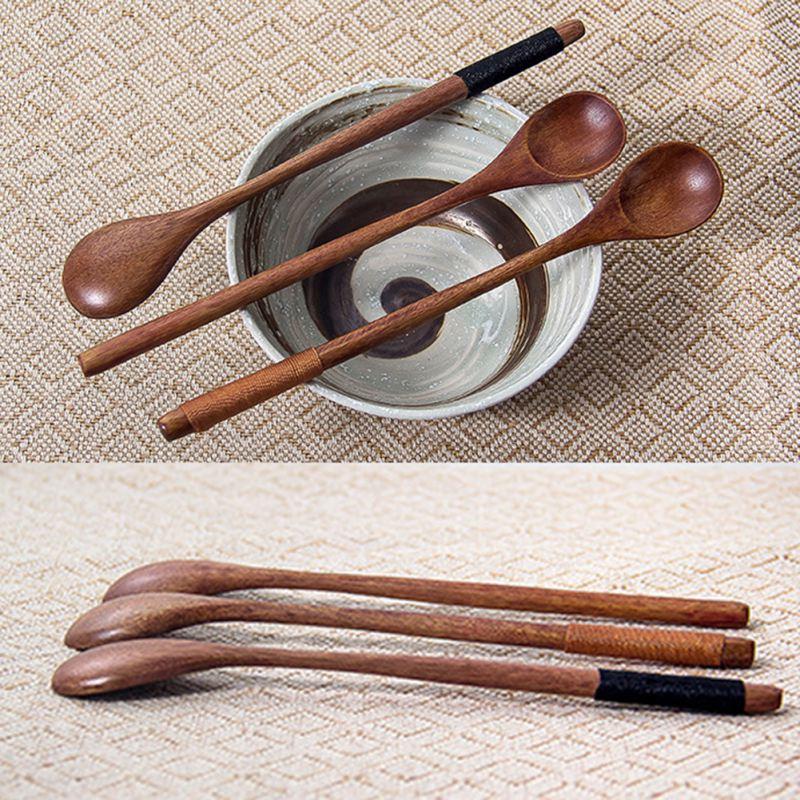 Long Handle Wooden Spoons For Cooking Honey Server Tea Coffee Stirring Spoons Honey Tea Scoops Coffee Accessories