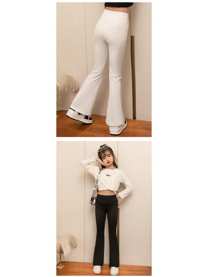 Girls' Korean Style High Waist Slimming Flare Leggings - Children's Yoga Pants for Spring & Autumn