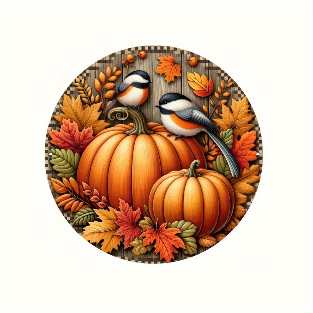 

2D Плоский 20*20см, Осеннее Украшение Дома, Осенний Урожай День Благодарения Тыква, Деревянный Круглый Логотип Креативный Декоративный, для Дома, Ресторана, Кафе 20*20cm