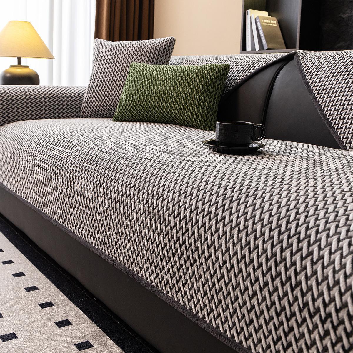 

Зимова Плюшева Подушка на Диван Нова Нековзка та Тепла Покришка на Диван Всеохоплююча Універсальна Світла Розкіш Високоякісна Покришка Виробник 110*210cm