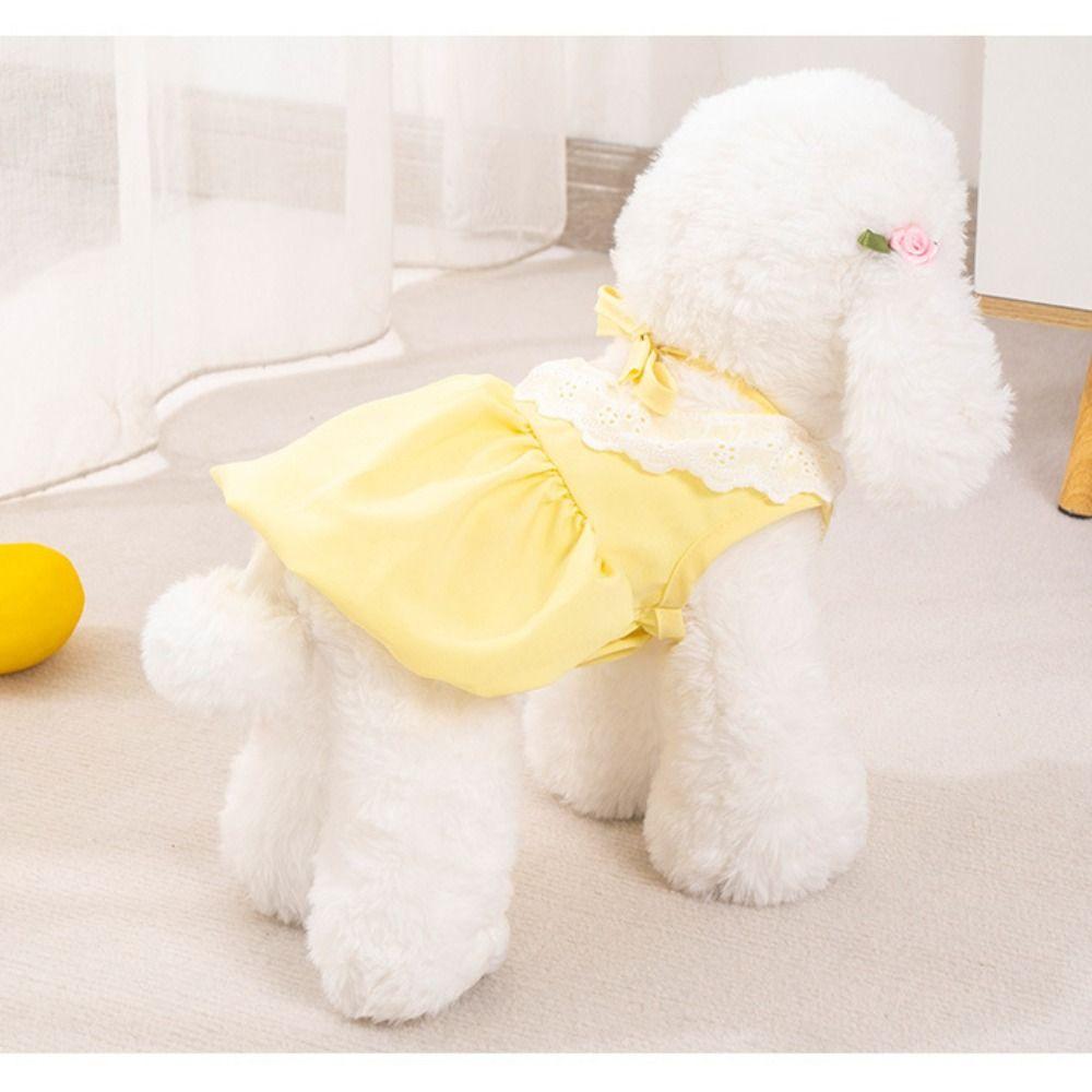 Thin Cat Lace Skirt Solid Color Cat Dog Costume Cute Cat Princess Dress