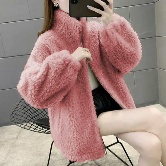 Dámská zimní oboustranná fleecová bunda: Hustý stojáček, hřejivý kardigan na zip