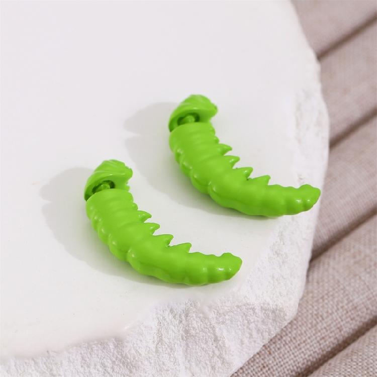 Fashionable Green Caterpillars Earrings Sturdy Resin Materials Fashion Jewelry Accessory for Comfort and Styles