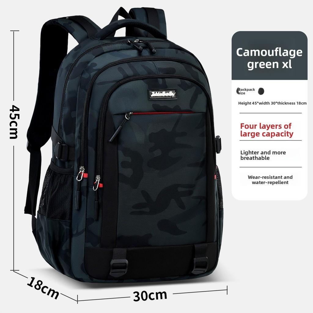 

Kids Camouflage Backpack With Large Capacity For School Use And Ergonomic Shoulder Straps Green Medium