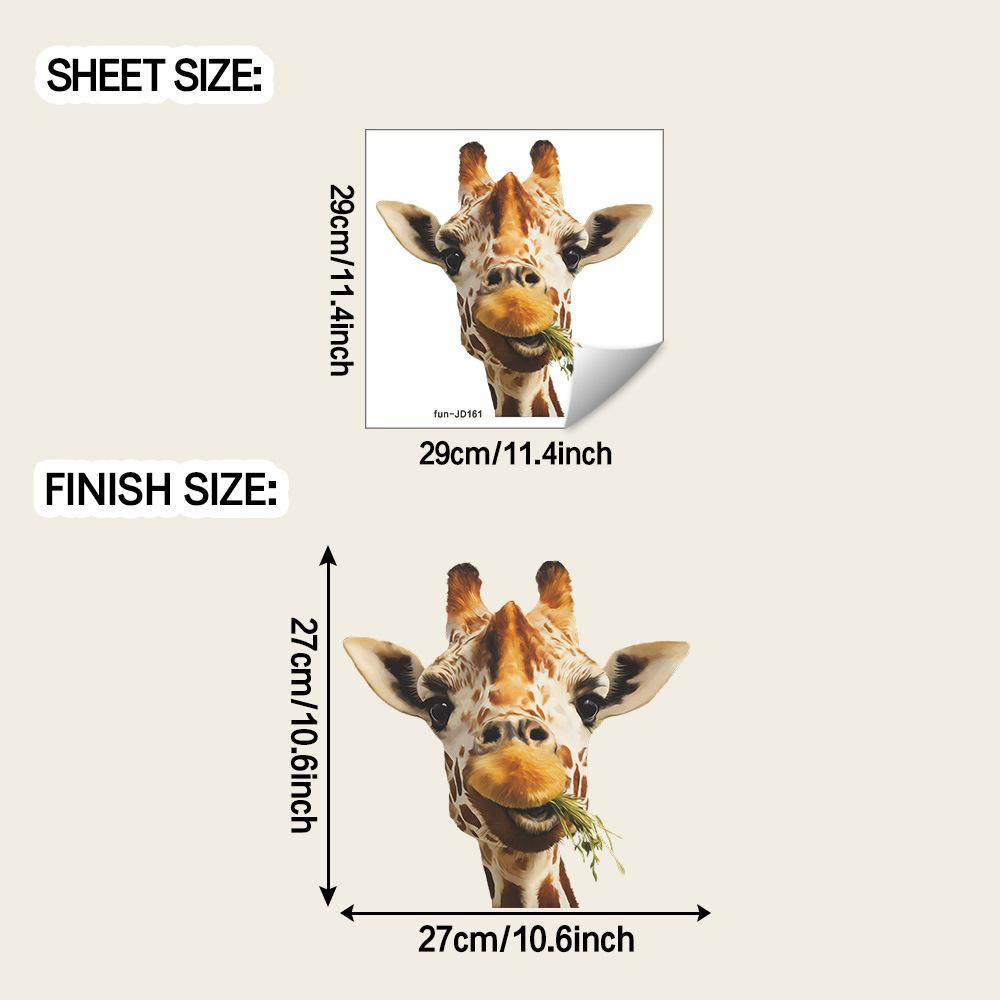 Giraffe Home Decoration Glass Door and Window Stickers with A Unique Grass-eating Style