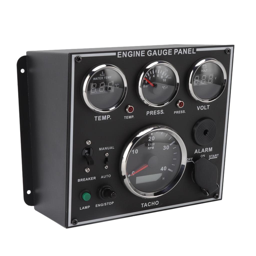 Engine Gauge Panel Water Temperature Oil Pressure Gauge Voltmeter Tachometer for Generator RVs Boats Ships Vehicles