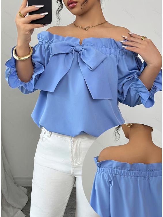 Women's Versatile One-Shoulder Bow Top - 2025 Spring/Summer Collection