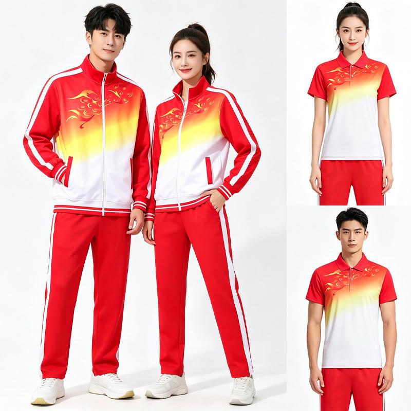 Silk Long Sleeve Sports Suit - Spring & Autumn, Plus Size, Middle-Aged & Elderly Square Dance/Fitness Wear