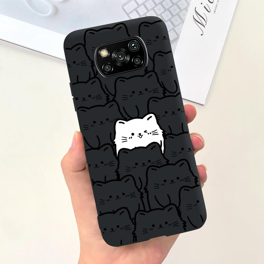Pro Xiaomi Poco X3 Pro Pouzdro Poco X3 NFC Kryt Květina Roztomilý Kočka Malba Nárazník Skořápka Na PocoX3 X3Pro x3nfc Měkký Luxusní Silikon