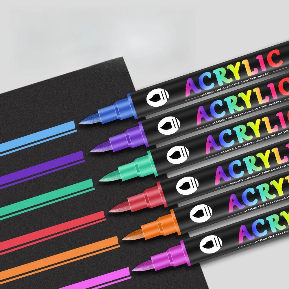 Dual Tip Dual Color Acrylic Marker Pen Kids Graffiti Painting Stationery Set 111 Colors Marker Pen For Art Creation