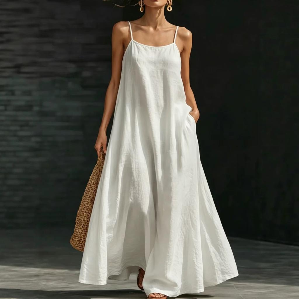 2026 summer dress beach suspender long dress loose and elegant casual long holiday style dress