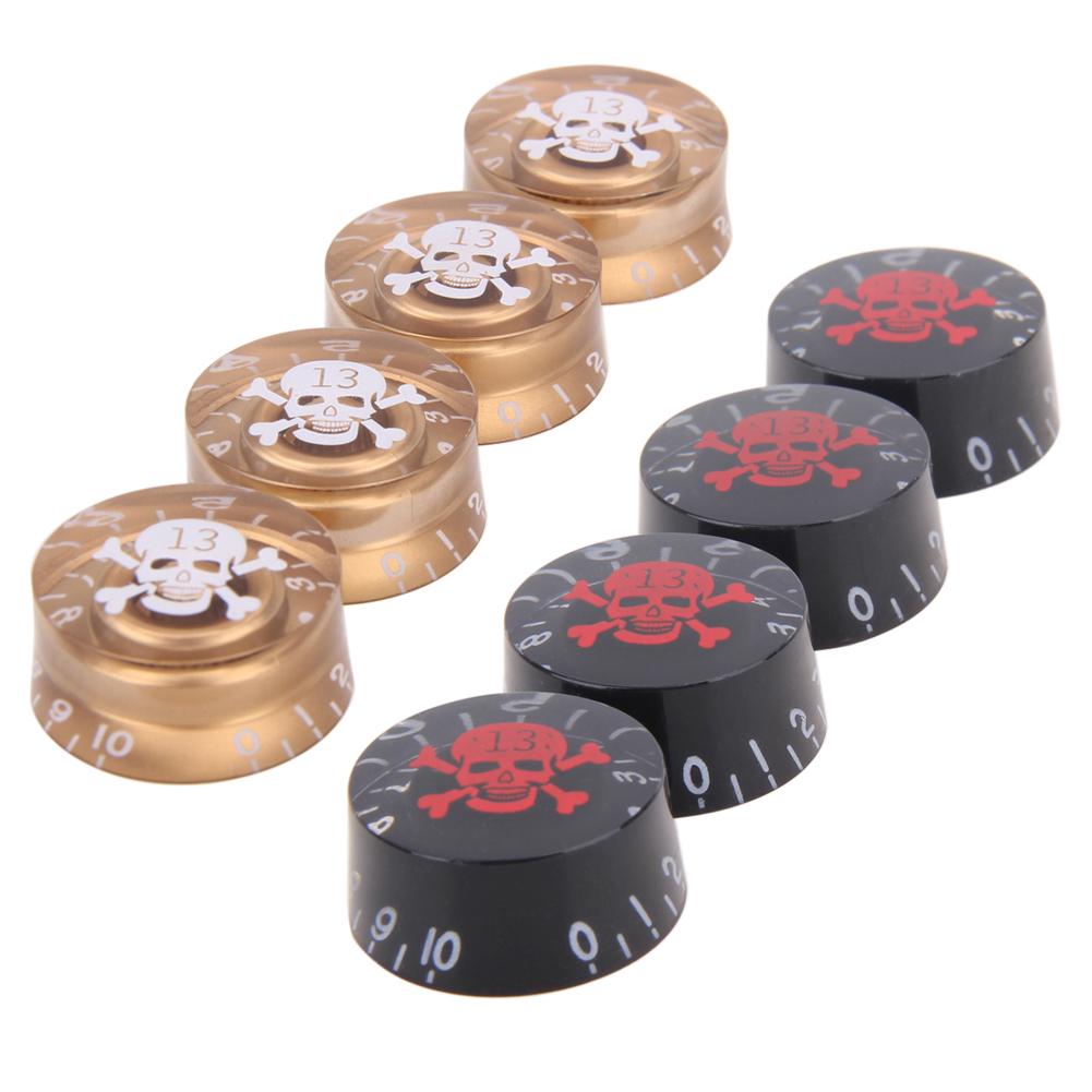 

4 шт. акриловая голова черепа LP электрогитара ручка регулировки громкости тона A # S