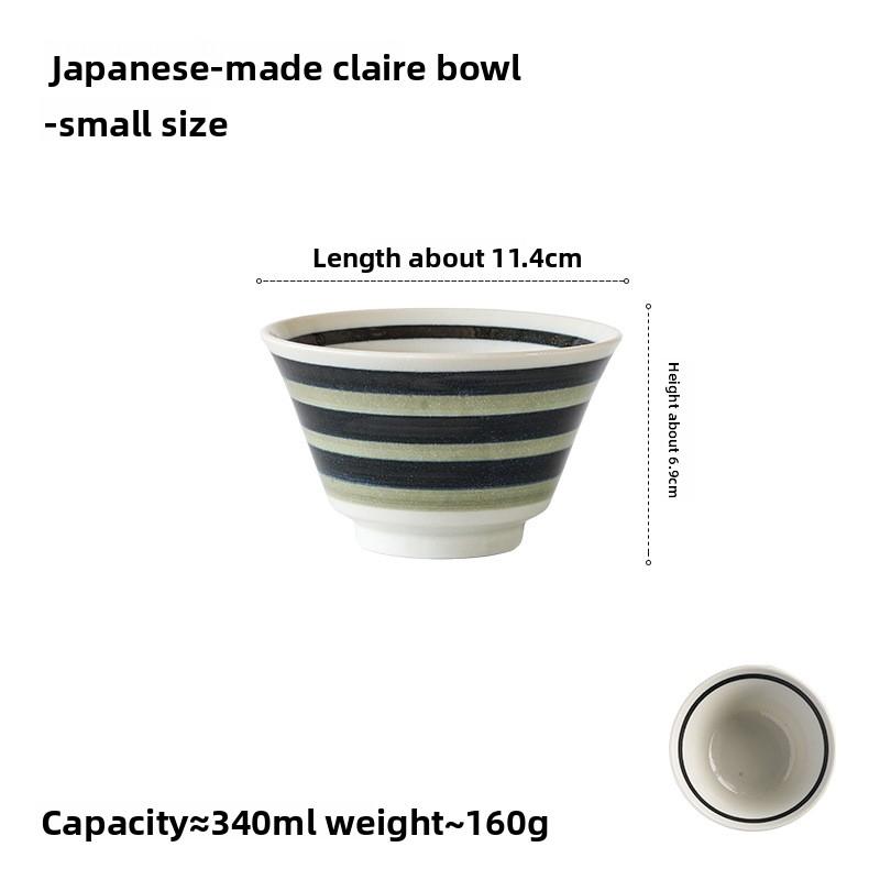 

Mino Ware Ceramic Ramen Bowl Retro Tableware Set High Foot Soup Bowl Underglaze Color