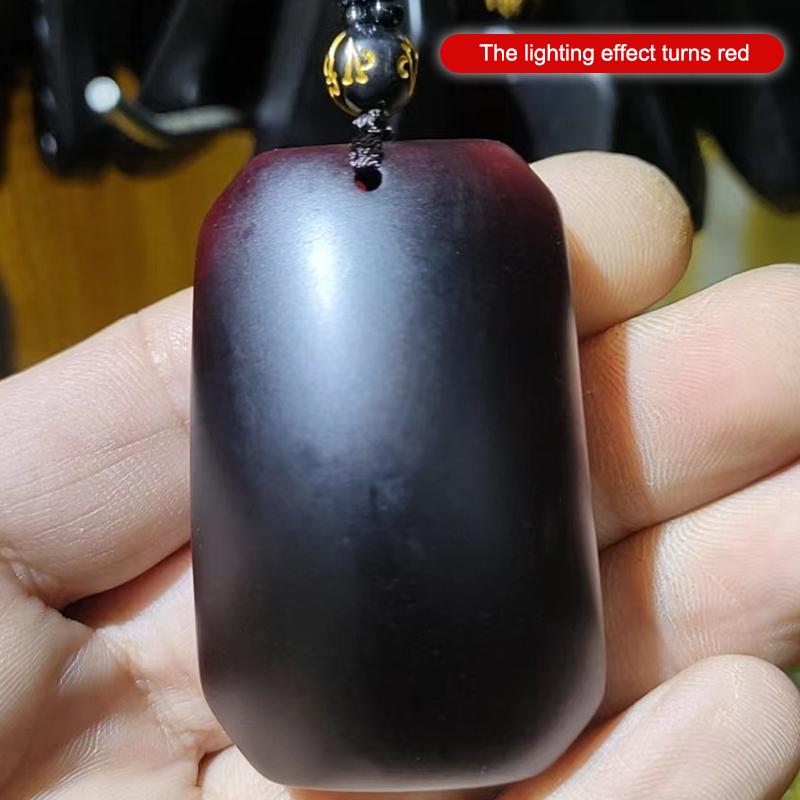 Dragon Plaque Maitreya Buddha Pendant Necklace Light Changing Red Green Amber Resin Pendant Jewelry Gift For Women Men