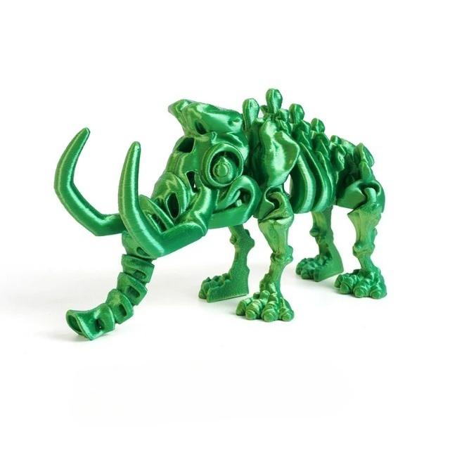 3D Printing Mammoth Dinosaur Model – Full Jointed Movable Figurine, Realistic Desktop Craft Ornament & Gift