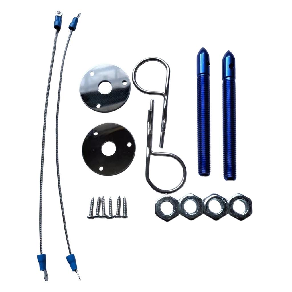 Universal Racing Stainless Steel Mount Hood Pin Plate Bonnet Lock Kit Car Hood Engine Bonnets Lock