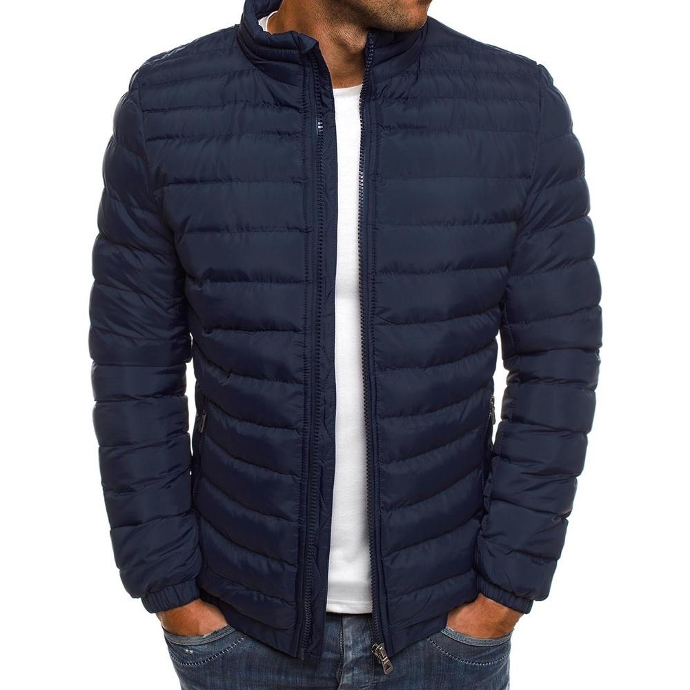 2025 Winter New Thick Men Warm Casual Men's Outwear Coats Solid Stand Collar Male Windbreak  Padded  Jacket