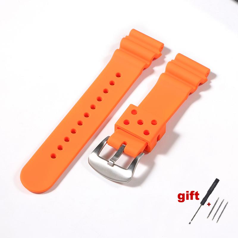 20mm 22mm Watch Band for Seiko Prospex SRP777J1 Waterproof Diving Silicone Bracelet for Seiko No.5 SKX007 SKX009 Sports Strap/.