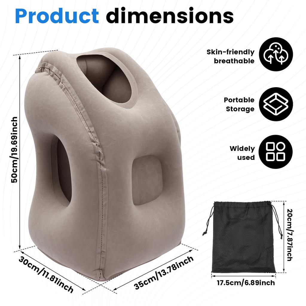 Inflatable Travel Pillows Portable Foldable Inflatable Sleeping Pillow with Storage Bag Airplane Neck Pillow Office Nap Pillows