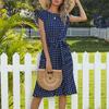 Lady Dress Polka Dots Cool Clothing Lady Short Sleeve Pleated Dress