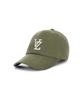 Bajal Monogram Applique Oversized Washed Ball Cap Khaki