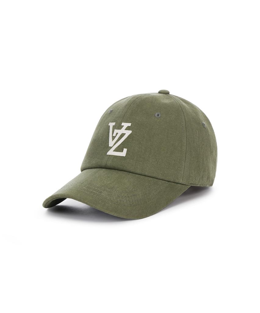 Bajal Monogram Applique Oversized Washed Ball Cap Khaki