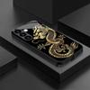 Golden Dragon Design Black Glass Phone Case Suitable for Samsung GalaxyS26 S25 S24 S23 S22 S20FE/Ultra/Plus Anti Drop Back Cover