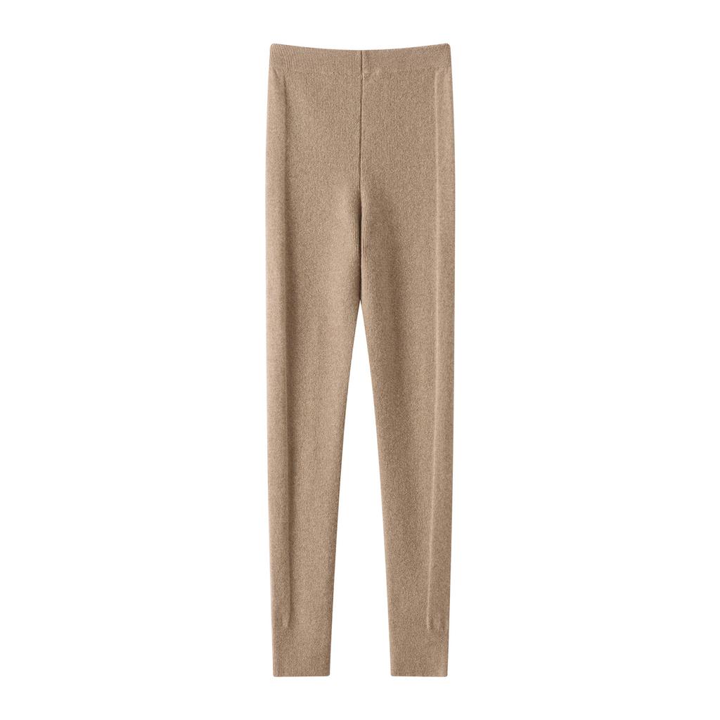 100% Pure Cashmere Leggings Women's Slimming, High-Elasticity Knitted Thermal Tights KTY