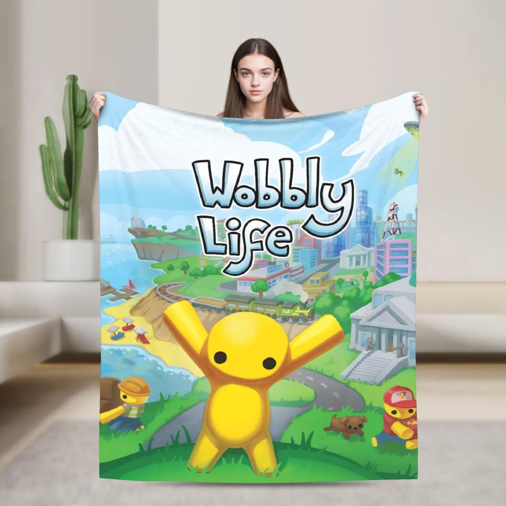 Wobbly Life Sandbox Spieldecke Cartoon Lustig Flanell Neuheit Warme Überwurfdecken für Tagesdecke Dekoration Outdoor