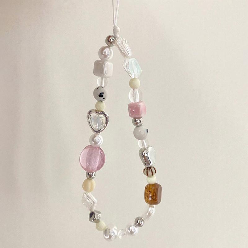 Ins-style Ice-transparent Star Phone Lanyard, Cool Black Diy Beaded Camera Chain Anti-loss Lanyard, High-end Style Lanyard