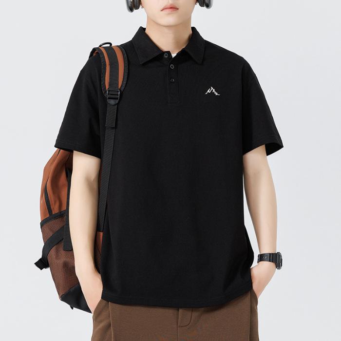 Men's Summer New Loose Short-sleeved POLO Shirt Men's Lapel Thin Short T-top