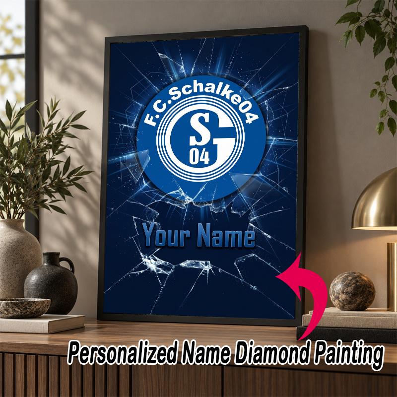 Custom Name Schalke 04 FC 5D Diamond Painting Personalized Full Drill Diamond Art Kit Gift