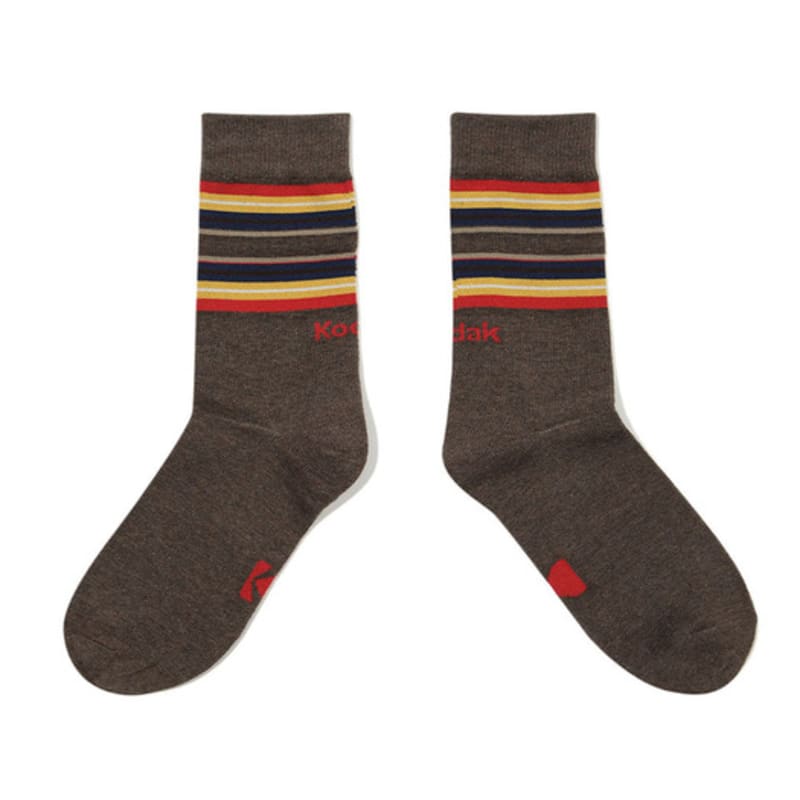 KODAK Apparel Multi-Stripe Crew Socks BROWN